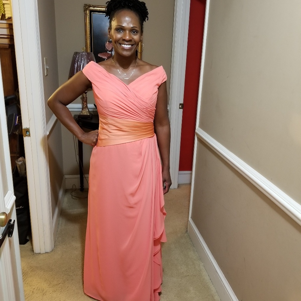 Long coral dress